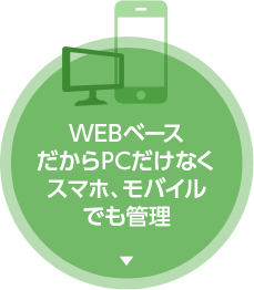 WEBベースだからPCだけなくスマホ、モバイルでも管理